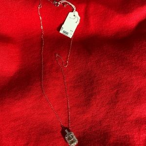 0.70 total ct 18k white gold necklace, adjustable